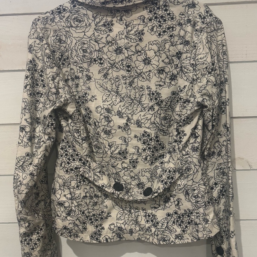 Banana Republic Sz Small Cottagecore Floral Blazer Linen/Cotton Jacket - Picture 2 of 13